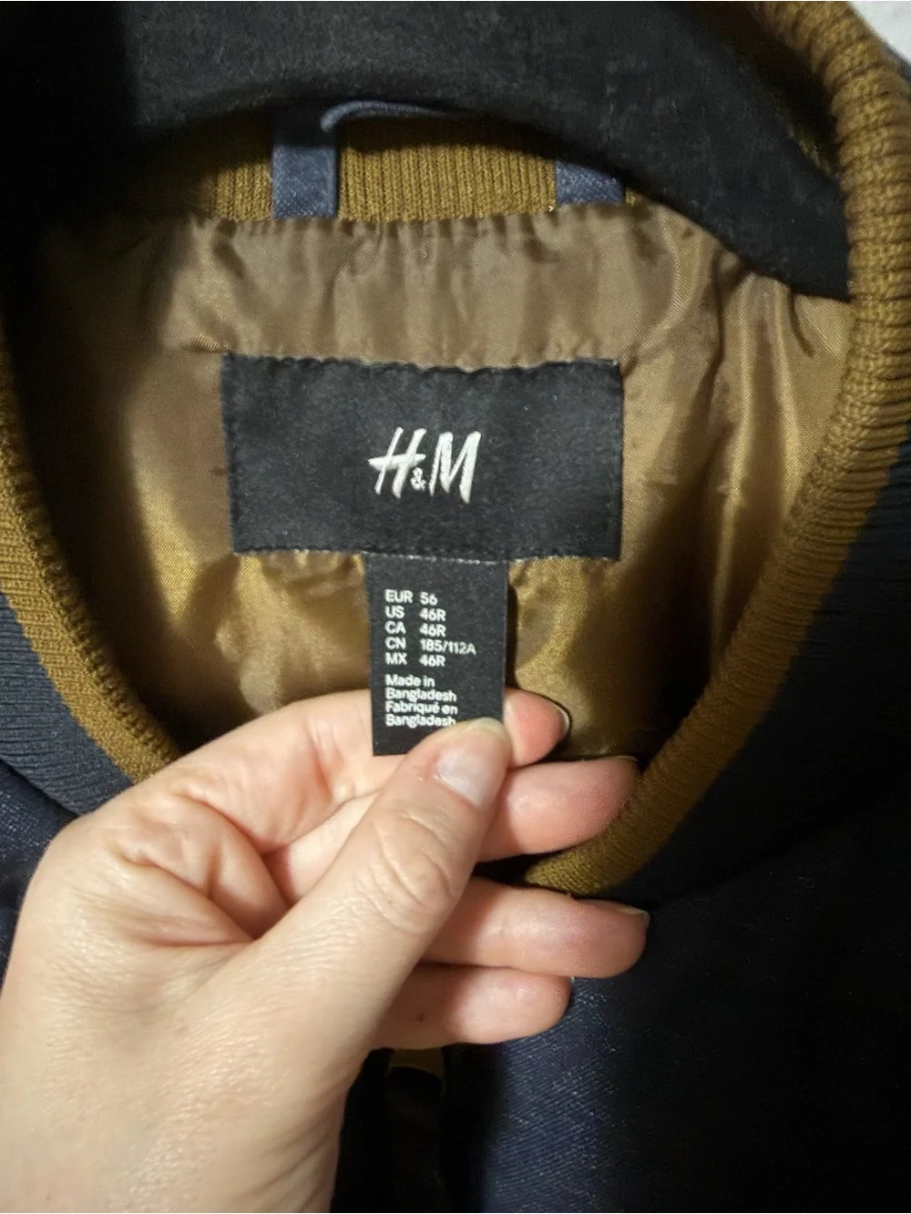 H&M Men’s XL 46R Blue Quilted Utility Vest Full Zip Puffer